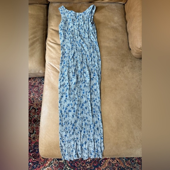 Vintage Imagio Gray And Blue Floral Midi Dress Cottagecore Country Whimsy Sz 14 - Picture 6 of 7